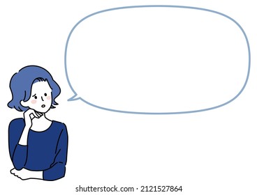 Clip art of balloon and thinking woman