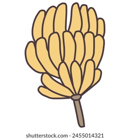 Clip art of banana in a simple deformed tree