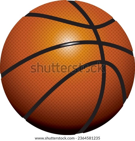 Clip art of basketball with three-dimensional effect