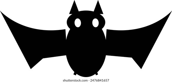 Clip art of bat monochrome line drawing