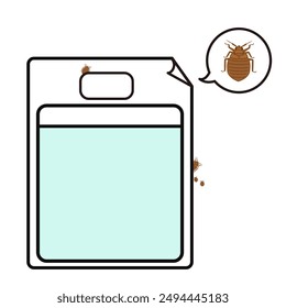 Clip art of bed bugs hiding behind bedding