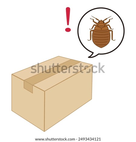 Clip art of bed bugs hiding in a cardboard box