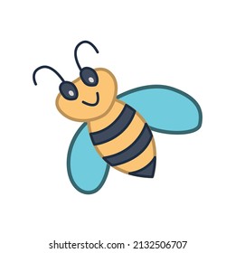 clip art of bee with cartoon design,vector illustration