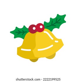 Clip art of bell with holly