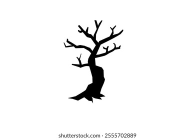 Clip art of bent tree silhouette