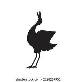 clip art of bird flapping its wings in courtship dance