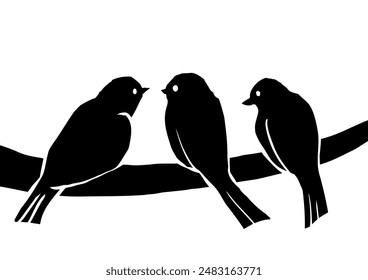 Clip art of bird perched on tree