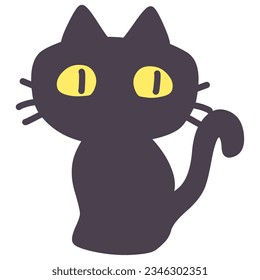 Clip art of black cat deformed simply