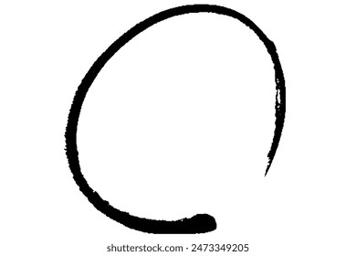 Clip art of black circle with brush touch