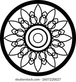 Clip art of black circular geometric pattern