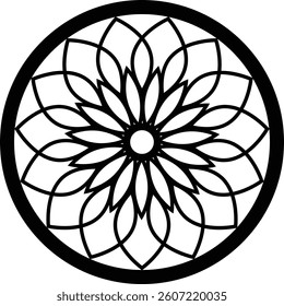 Clip art of black circular geometric pattern