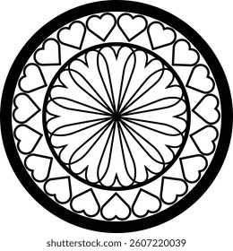 Clip art of black circular geometric pattern