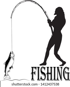 Free Free 118 Lady Fishing Woman Fishing Svg SVG PNG EPS DXF File