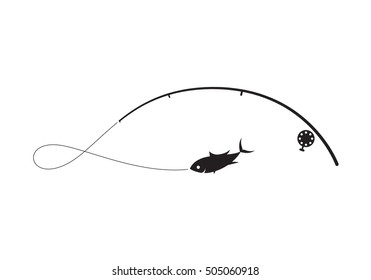 clip art black fishing on white background