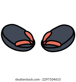Clip art of black round clogs