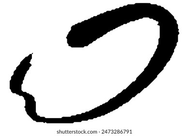 Clip art of black snoring circle with brush touch