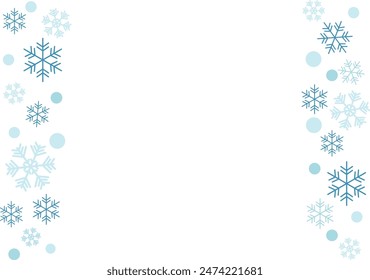 Clip art of blue snowflake frame
