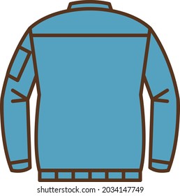 Clip art of blue work clothes seen from behind
