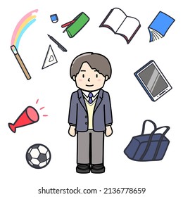 Clip art of boy  enjoying student life