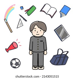 Clip art of boy enjoying student life