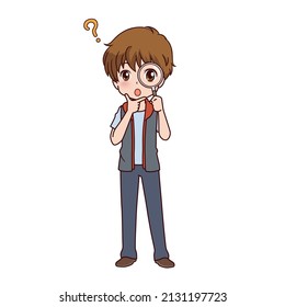 Clip art of boy judging