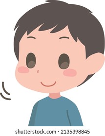 Clip art of boy nodding his head