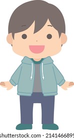 Clip art of boy smiling