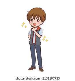 Clip art of boy in various poses