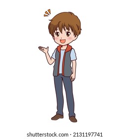 Clip art of boy in various poses