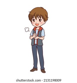 Clip art of boy in various poses