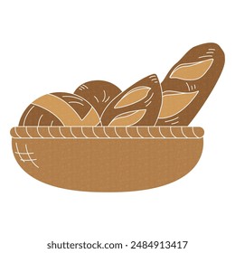 Clip art of bread in a basket, Icons