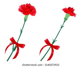 Imágenes prediseñadas del clavel rojo brillante