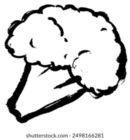 Clip art of broccoli with brush touch