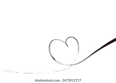 Clip art of brush touch heart background