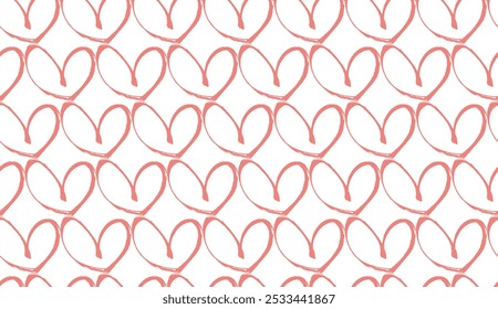 Clip art of brush touch heart pattern background