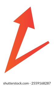 Clip art of business red arrow bent to reflect.