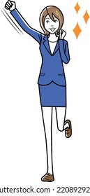 Clip art of businessman and businesswoman in positive pose
