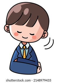 Clip art of businessman man nodding yes