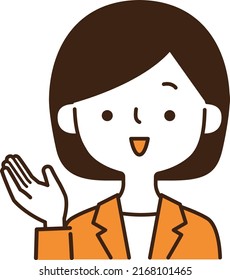 Clip art of businesswoman explaining