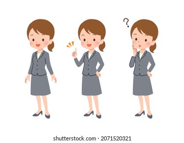 Clip art of businesswoman in various poses