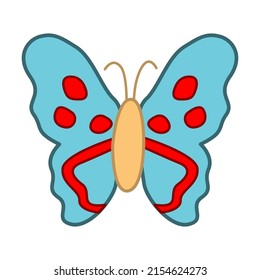 clip art of butterfly with cartoon design,vector illustration