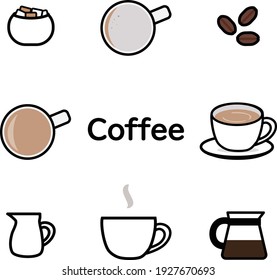 Clip art of cafe au lait set