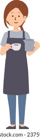 Clip art of cafe clerk