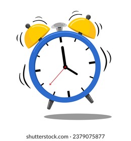 Clip art Cartoon alarm clock icon isolated on white background. Vector illustration.