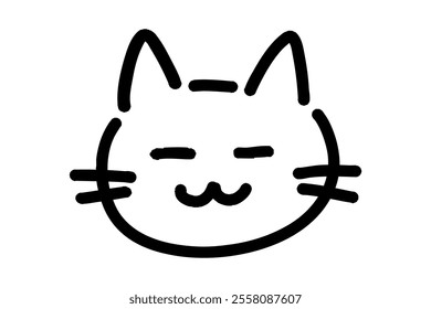 Clip art of cat with eyes closed