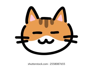 Clip art of cat with eyes closed