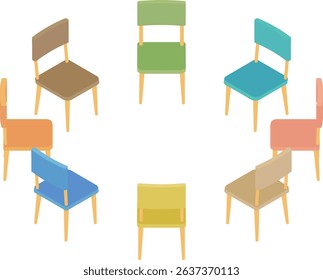 Clip art of chairs in a circle
