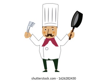 An clip art of the Chef.vector illustration of the Chef.
Character Design.