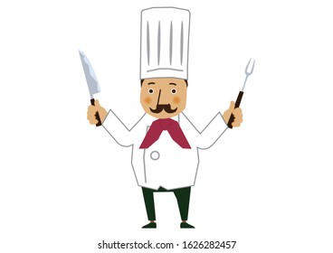 An clip art of the Chef.vector illustration of the Chef.
Character Design.