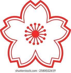 Clip art of cherry blossom seal